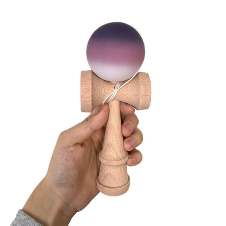 Jucarie Kendama X Originala, Profesionala, Flippy, din Lemn, Rubber Grip, 18 cm, Negru/Maro/Alb - vivimall.ro