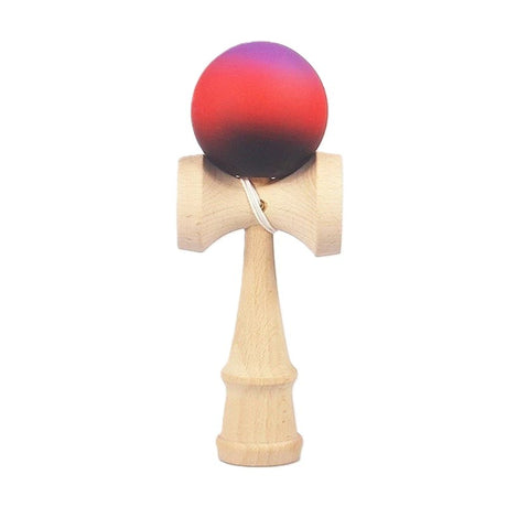 Jucarie Kendama X Originala, Profesionala, Flippy, din Lemn, Rubber Grip, 18 cm, Mov/Rosu/Negru - vivimall.ro