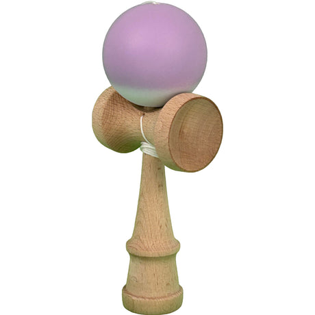 Jucarie Kendama X Originala, Profesionala, Vivimall, din Lemn, Rubber Grip, 18 cm, Gradient Lila Alb - vivimall.ro