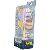 Jucarie Kendama X Originala, Profesionala, Vivimall, din Lemn, Rubber Grip, 18 cm, Gradient Lila Alb - vivimall.ro