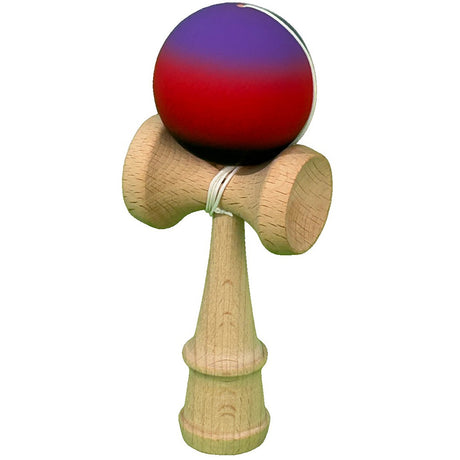 Jucarie Interactiva Kendama Profesionala, Flippy, din Lemn, 18 cm, Joc de Indemanare pentru Copii si Adulti, Gradient Mov/Rosu/Negru - vivimall.ro