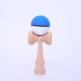 Jucarie Interactiva Kendama Profesionala din Lemn, 18 cm, Joc de Indemanare pentru Copii si Adulti, Model 9 Bicolor Albastru Alb - vivimall.ro