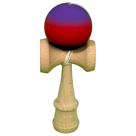 Jucarie Interactiva Kendama Profesionala, Flippy, din Lemn, 18 cm, Joc de Indemanare pentru Copii si Adulti, Gradient Mov/Rosu/Negru - vivimall.ro