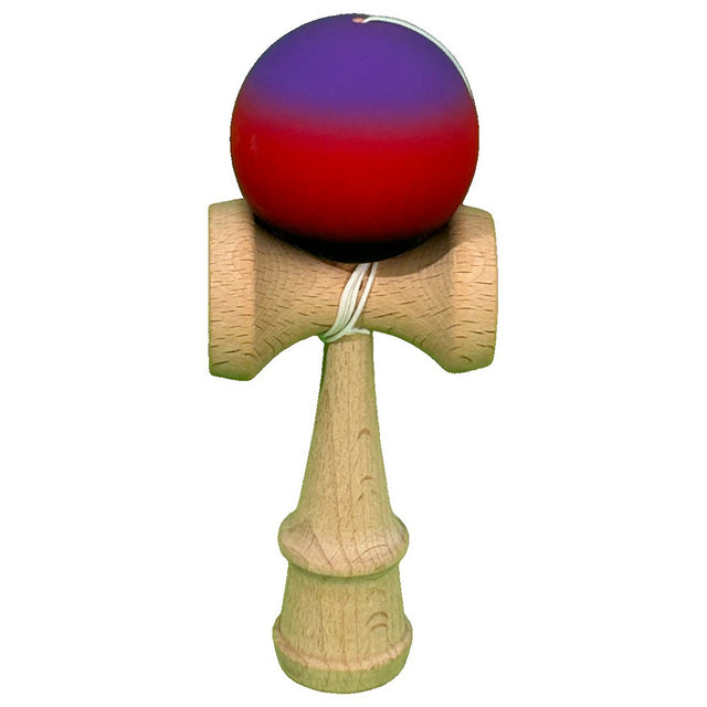 Jucarie Interactiva Kendama Profesionala, Flippy, din Lemn, 18 cm, Joc de Indemanare pentru Copii si Adulti, Gradient Mov/Rosu/Negru - vivimall.ro