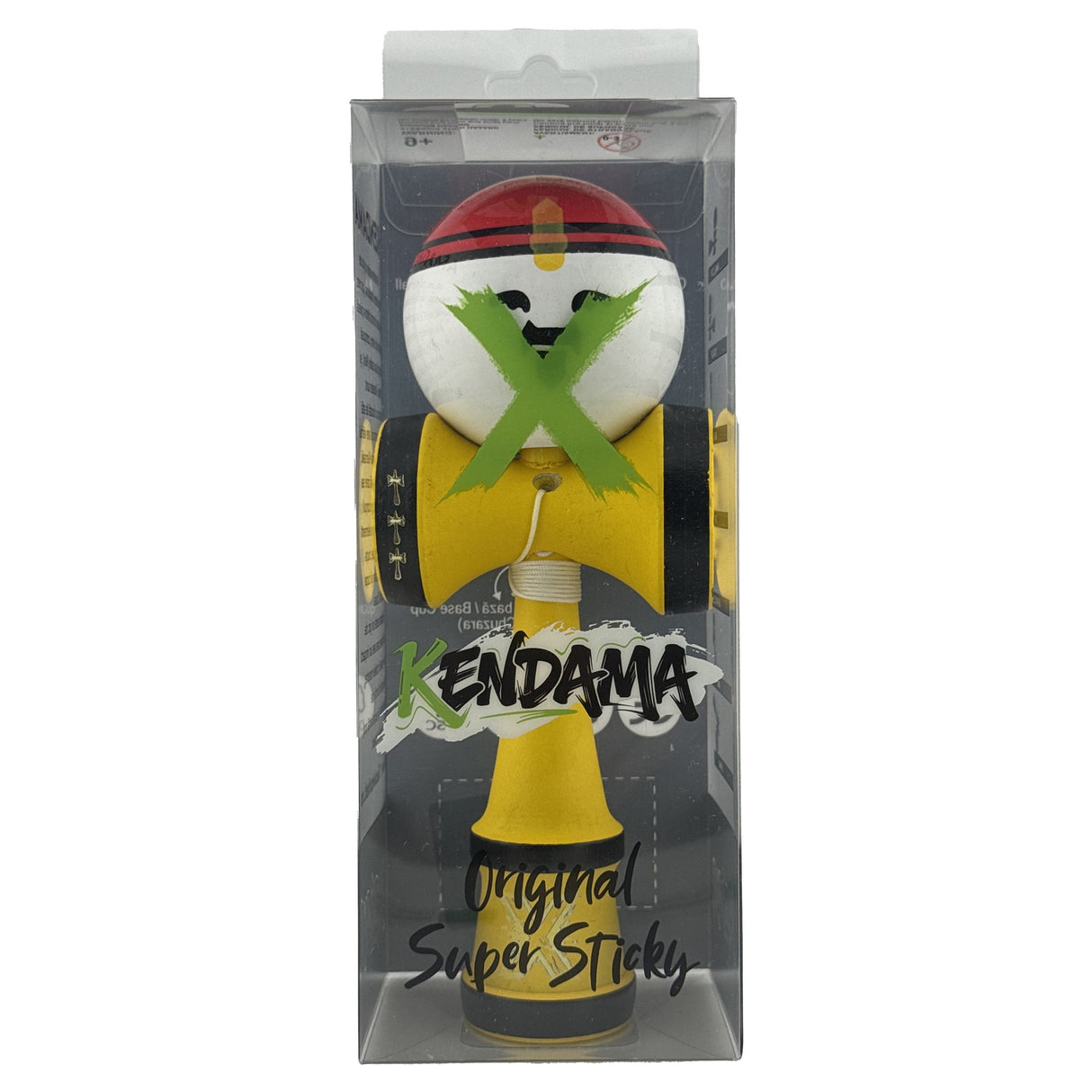 Kendama X Originala, Profesionala, Flippy, Big Cups V2, Model Rege Super Sticky Legendary Cupe Mari, Rulment Metalic cu Ata 55 cm, Maner Galben - vivimall.ro