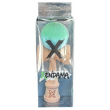 Jucarie Kendama X Originala, Profesionala, Flippy, din Lemn, Rubber Grip, 18 cm, Gradient Turcoaz/Alb - vivimall.ro