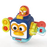 Jucarie interactiva Montessori, Vivimall, Jucarie pentru Bebelusi, Model Pinguin Ocupat, din Plastic rezistent, Varsta 18+ luni, 13 x 11 x 11 cm, Albastru/Multicolor - vivimall.ro