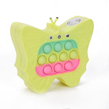 Jucarie Interactiva Tip Consola pentru Copii, Vivimall, Diferite Moduri de Joc, 120 Nivele, Material ABS/silicon, cu Nivele, Sunete si Lumini, 12 x 5.5 x 13.5 cm cm, Model Fluture, Galben - vivimall.ro