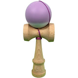 Jucarie Interactiva Kendama Profesionala din Lemn cu Bila Cauciucata, 18 x 6 x 7 cm, Joc de Indemanare pentru Copii si Adulti, Gradient Mov Alb - vivimall.ro