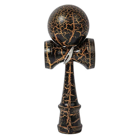 Kendama Crack, Flippy, din Lemn, 18 cm, +14 Ani, Diametru Bila 6 cm, Model Crapat, Negru - vivimall.ro