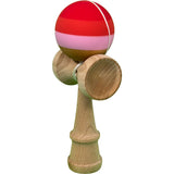 Jucarie Interactiva Kendama Profesionala din Lemn, 18 x 7 x 6 cm, Joc de Indemanare pentru Copii si Adulti, Multicolor Rosu inchis Rosu Alb - vivimall.ro