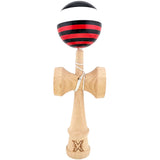 Kendama X Originala, Profesionala, Flippy, din Lemn, Super Sticky, 18 cm, Rosu/Negru/Alb - vivimall.ro