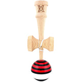 Kendama X Originala, Profesionala, Flippy, din Lemn, Super Sticky, 18 cm, Rosu/Negru/Alb - vivimall.ro