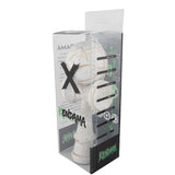 Jucarie Kendama X Originala, Profesionala, Kendama Cracked din Lemn – 18 cm, Joc Interactiv de Indemanare pentru Copii si Adulti, Crack Alb/Galben - vivimall.ro