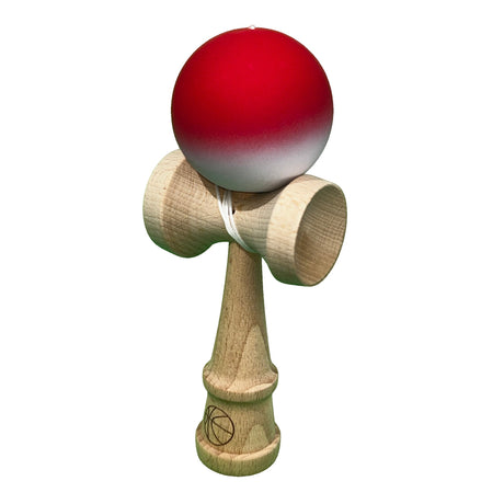 Jucarie Kendama X Originala, Profesionala, Flippy, din Lemn, Rubber Grip, 18 cm, Rosu/Alb - vivimall.ro
