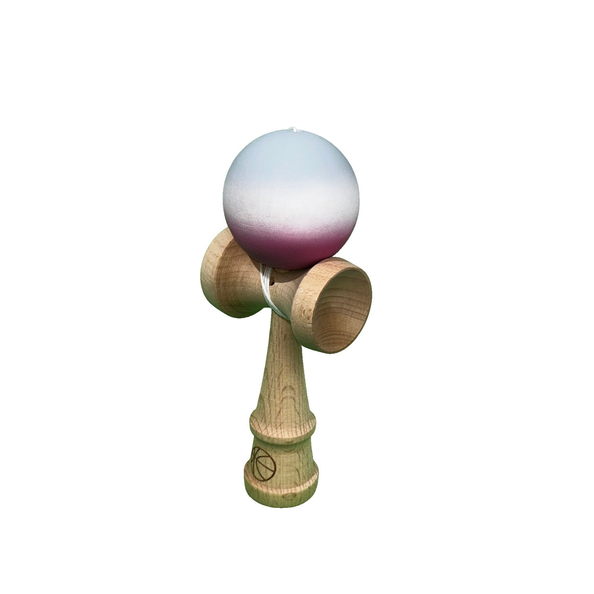 Jucarie Kendama X Originala, Profesionala, Flippy, din Lemn, Rubber Grip, 18 cm, Roz/Alb/Gri - vivimall.ro