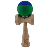 Jucarie Kendama X Originala, Profesionala, Vivimall, din Lemn, Rubber Grip, 18 cm, Albastru/Verde