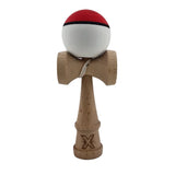 Jucarie Kendama X Originala, Profesionala, Vivimall, din Lemn, Rubber Grip, 18 cm, Rosu/Alb - vivimall.ro
