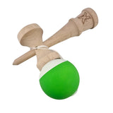 Jucarie Kendama X Originala, Profesionala, Vivimall, din Lemn, Rubber Grip, 18 cm, Verde/Alb - vivimall.ro