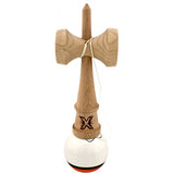 Kendama X Originala, Profesionala, Vivimall, din Lemn, Super Sticky, 18 cm, Alb/Portocaliu - vivimall.ro