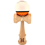 Kendama X Originala, Profesionala, Vivimall, din Lemn, Super Sticky, 18 cm, Alb/Portocaliu - vivimall.ro