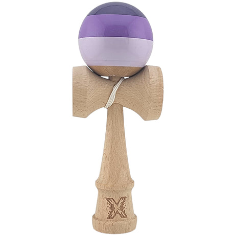 Kendama X Originala, Profesionala, Flippy, Super Sticky din Lemn, 18 cm, Purpuriu/Mov/Lila - vivimall.ro