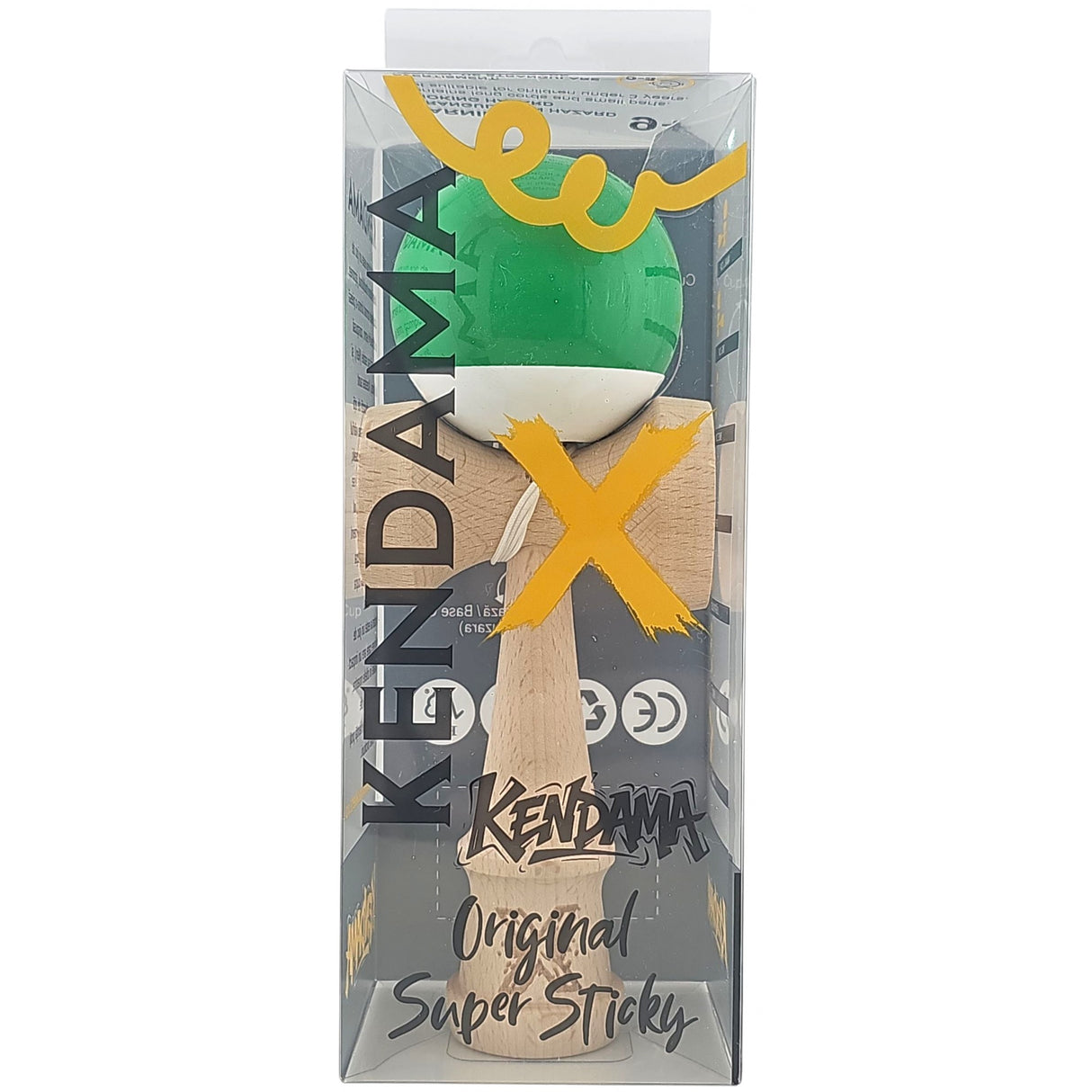 Jucarie Kendama X Originala, Profesionala, Flippy, Super Sticky din Lemn, 18 cm, pentru Copii si Adulti, Verde inchis/Alb - vivimall.ro