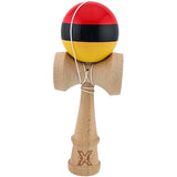 Kendama X Originala, Profesionala, Vivimall, Super, Sticky din Lemn, 18 cm, Rosu/Negru/Galben - vivimall.ro