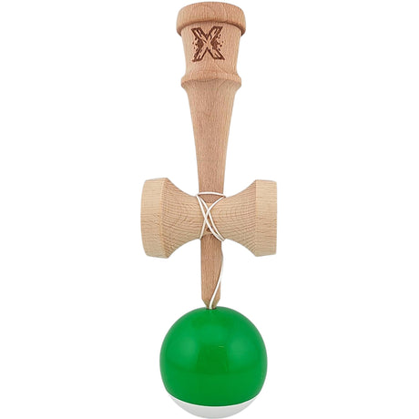 Jucarie Kendama X Originala, Profesionala, Flippy, Super Sticky din Lemn, 18 cm, pentru Copii si Adulti, Verde inchis/Alb - vivimall.ro
