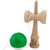 Jucarie Kendama X Originala, Profesionala, Flippy, Super Sticky din Lemn, 18 cm, pentru Copii si Adulti, Verde inchis/Alb - vivimall.ro