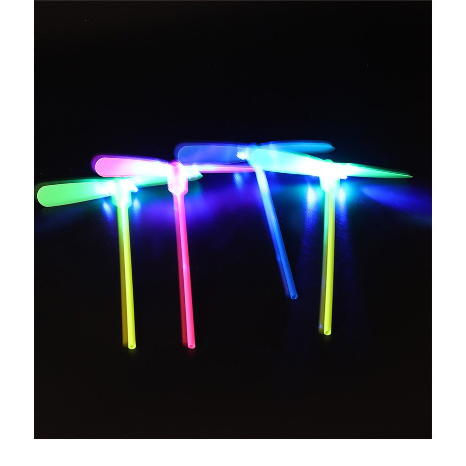 Set 4 Jucarii Libelula Zburatoare, Distractive pentru Copii, Vivimall, Aruncatoare Manuale din Plastic, cu Lumini, Multicolor - vivimall.ro