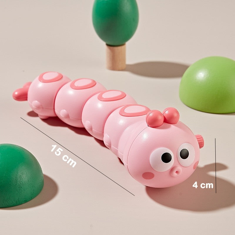 Jucarie Mecanica Pentru Copii Omida Haioasa, Material Abs, Cu Cheita, Distractiva, Se Taraste, Se Misca, 15 X 4 Cm - vivimall.ro