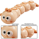 Jucarie mecanica pentru copii Vivimall, omida haioasa, cu cheita, distractiva, se taraste, se misca, 15 x 4 cm, portocaliu - vivimall.ro