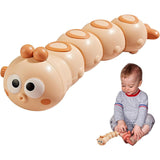 Jucarie mecanica pentru copii Vivimall, omida haioasa, cu cheita, distractiva, se taraste, se misca, 15 x 4 cm, portocaliu - vivimall.ro