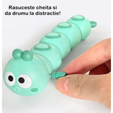 Jucarie Mecanica Pentru Copii Omida Haioasa, Cu Cheita, Distractiva, Se Taraste, Se Misca, 15 X 4 Cm - vivimall.ro