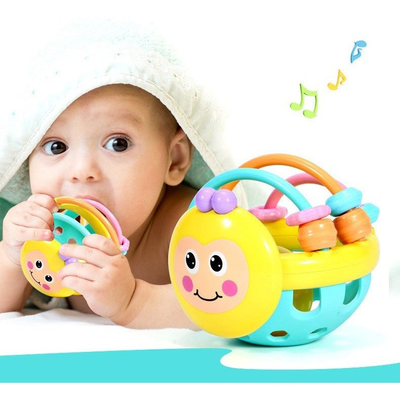 Jucarie Minge pentru Bebelusi, Vivimall, pentru Dentitie, Interactiva, 0-12 Luni, Galben-Multicolor - vivimall.ro