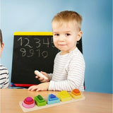 Jucarie Montessori De Sortat, Din Lemn, Tip Puzzle, Cu 5 Forme Asimetrice, 15 Piese, Educativa, Interactiva, Creativa, Materiale Non Toxice, +2 Ani - vivimall.ro