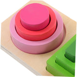 Jucarie Montessori de Sortat, Vivimall, din Lemn, Tip Puzzle, cu 5 Forme Asimetrice, 15 Piese, Educativa, Interactiva, Creativa, Materiale Non Toxice, +2 Ani, Multicolor - vivimall.ro