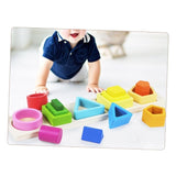 Jucarie Montessori de Sortat, Vivimall, din Lemn, Tip Puzzle, cu 5 Forme Asimetrice, 15 Piese, Educativa, Interactiva, Creativa, Materiale Non Toxice, +2 Ani, Multicolor - vivimall.ro