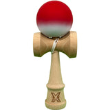 Jucarie Kendama X Originala, Profesionala, Flippy, din Lemn, Rubber Grip, 18 cm, Gradient Rosu/Alb - vivimall.ro
