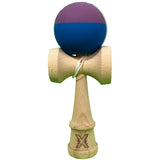Jucarie Kendama X Originala, Profesionala, Flippy, din Lemn, Rubber Grip, 18 cm, Albastru/Mov - vivimall.ro