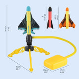 Jucarie pentru Copii, Vivimall, Lansator de Rachete cu Piciorul, Un Lansator, 3 Rachete Fara Lumini, 3 Aircrafts, 42x36 cm, Multicolor - vivimall.ro