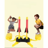 Jucarie pentru copii, lansator rachete cu piciorul, doua lansatoare, 6 rachete cu lumini - vivimall.ro