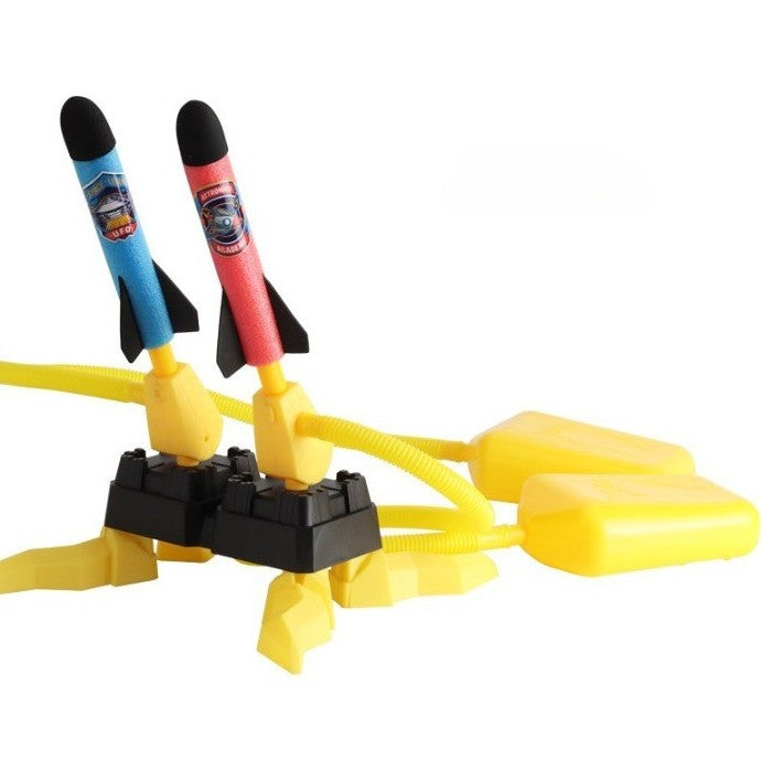 Jucarie pentru copii, lansator rachete cu piciorul, doua lansatoare, 6 rachete, fara lumina - vivimall.ro