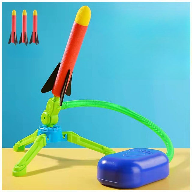 Jucarie Pentru Copii, Lansator Rachete Cu Piciorul, Un Lansator, 3 Rachete, Fara Lumina, Model 2 - vivimall.ro