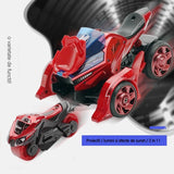 Jucarie pentru copii, masina cu extensie de motocicleta, 2 in 1, rosie - vivimall.ro