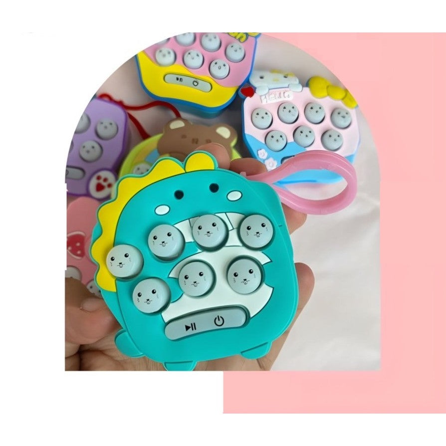 Jucarie pentru copii portabila Vivimall, joc Gopher, cu lumini si muzica, tip breloc, model dinozaur, material silicon si ABS, albastru - vivimall.ro