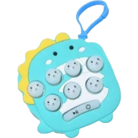 Jucarie pentru copii portabila Vivimall, joc Gopher, cu lumini si muzica, tip breloc, model dinozaur, material silicon si ABS, albastru - vivimall.ro