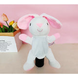 Papusa de Mana pentru Teatru de Papusi, Flippy, din Plus, 25 x 10 x 8 cm, Model Iepure, Alb/Roz - vivimall.ro