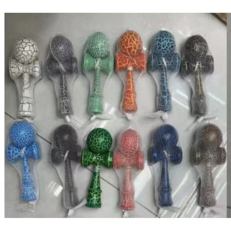 Jucarie Profesionala Kendama, Flippy, Cracked, din Lemn, 18 cm  -MIX - vivimall.ro